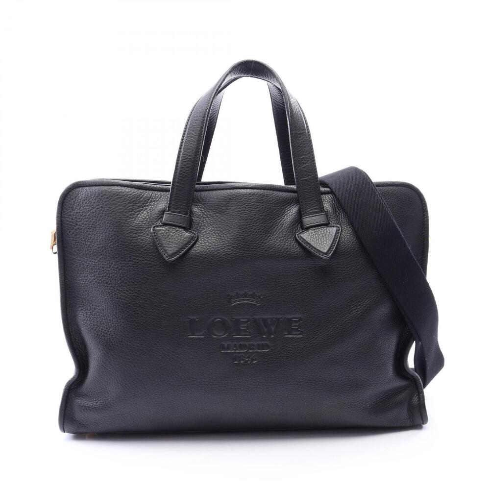 Loewe Heritage Briefcase Bag Leather Black